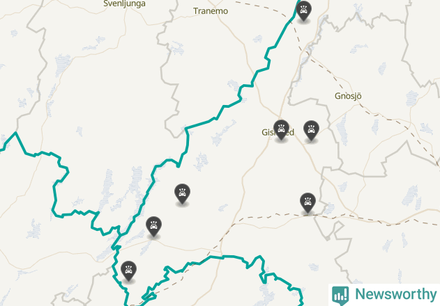 Karta över viltolyckor i Gislaveds kommun