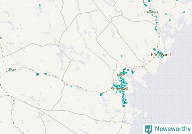 Karta över Sundsvalls kommun