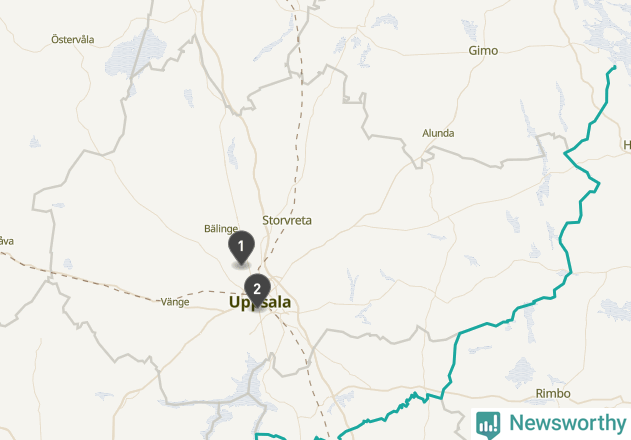 Karta över väderstationer i artikeln