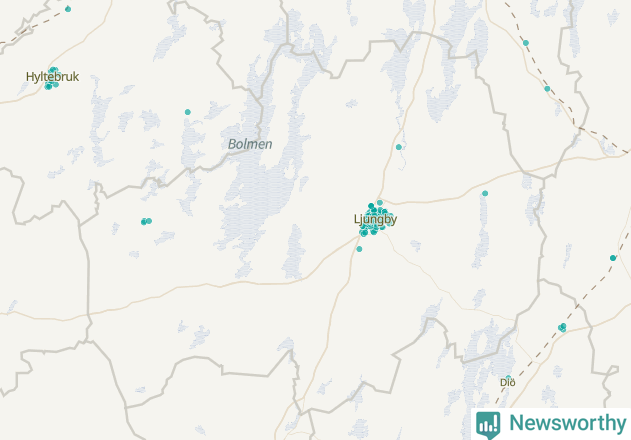 Karta över Ljungby kommun