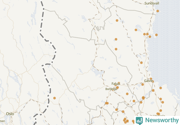 Karta över Dalarnas län
