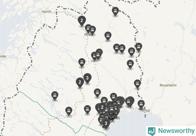 Karta över Norrbottens län
