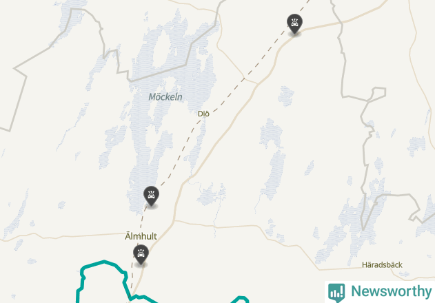 Karta över Älmhults kommun