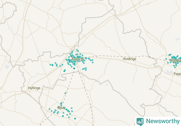 Karta över Åstorps kommun
