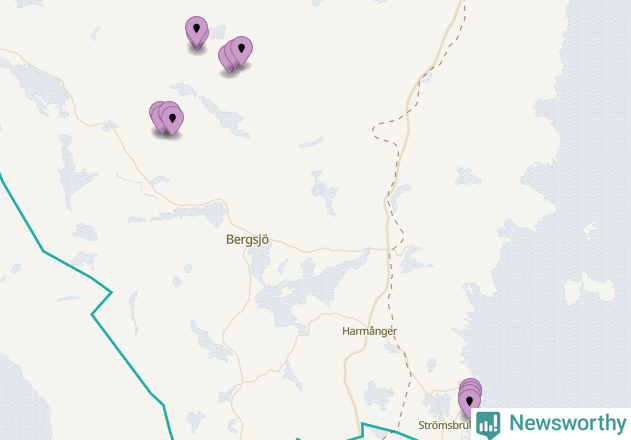 Karta över vindkraftverk i Nordanstigs kommun