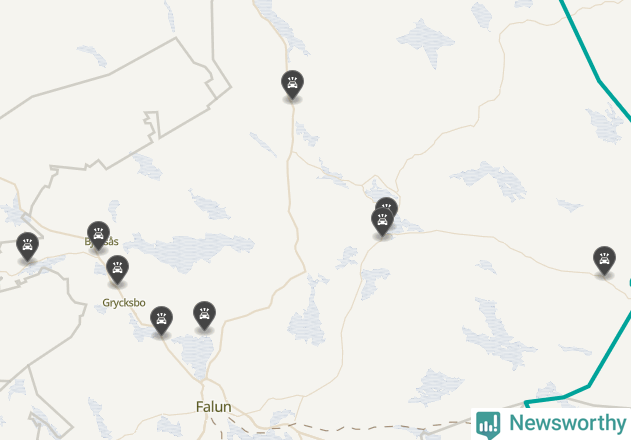 Karta över viltolyckor i Falu kommun