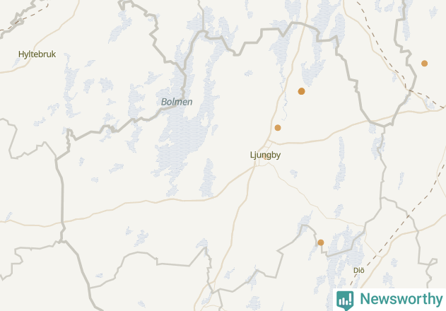 Karta över Ljungby kommun
