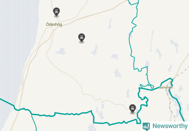 Karta över viltolyckor i Ödeshögs kommun