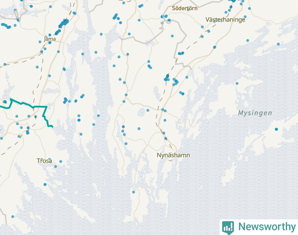 Karta över Nynäshamns kommun
