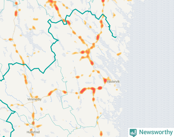 Karta över Västerviks kommun