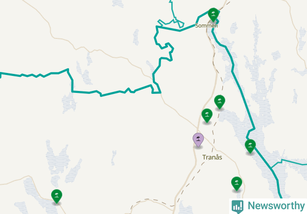 Karta över Tranås kommun