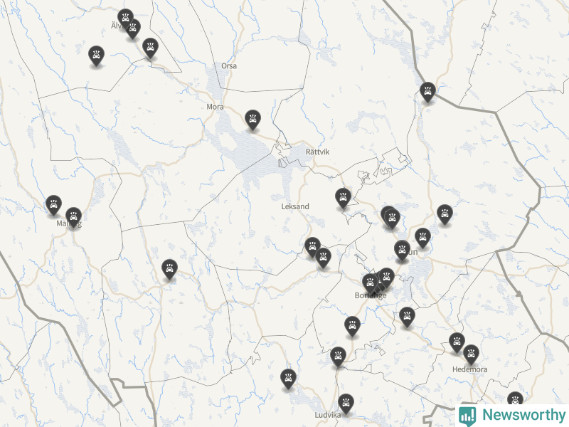 Karta över Dalarnas län