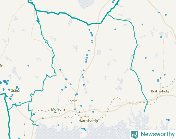 Karta över Karlshamns kommun