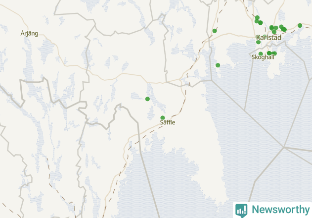 Karta över Säffle kommun