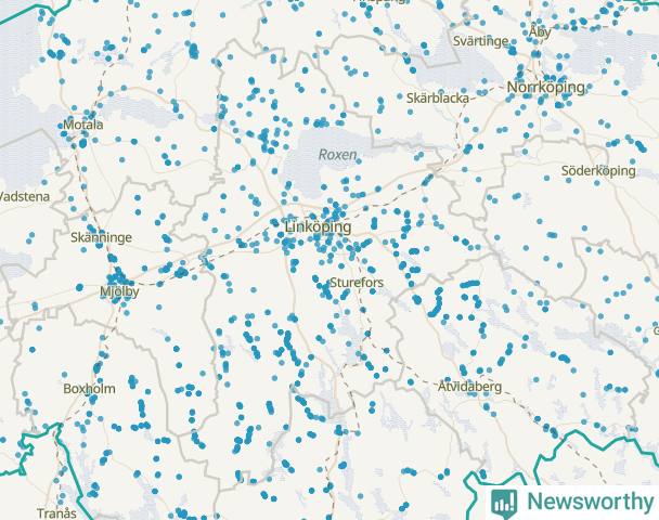 Karta över Linköpings kommun