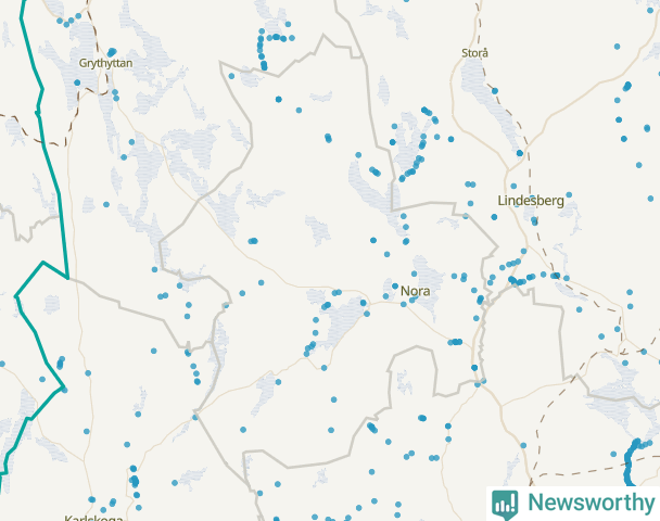 Karta över Nora kommun