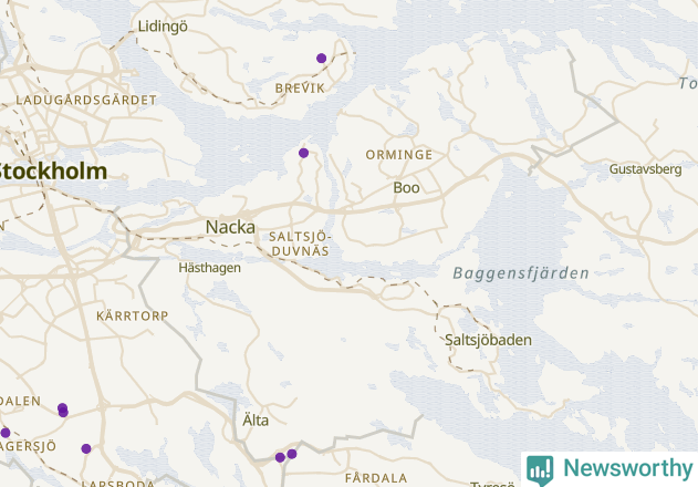 Karta över Nacka kommun