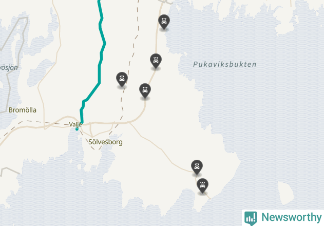 Karta över viltolyckor i Sölvesborgs kommun