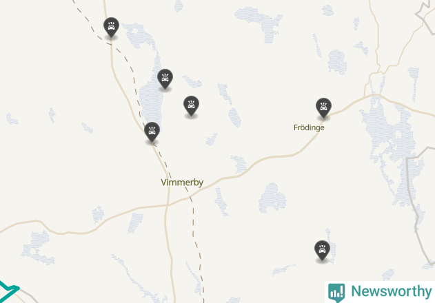 Karta över viltolyckor i Vimmerby kommun