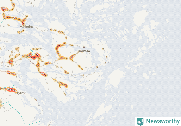 Karta över Värmdö kommun