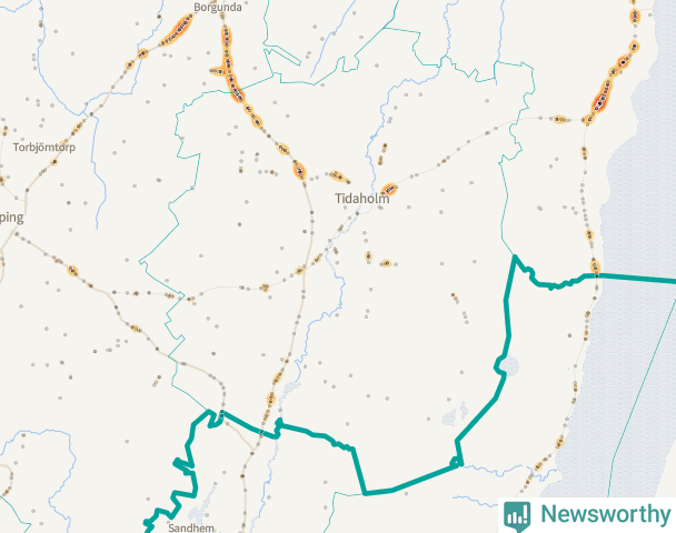 Karta över Tidaholms kommun