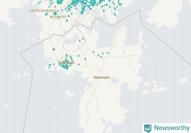 Karta över Hammarö kommun