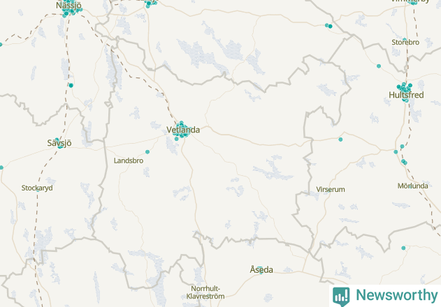 Karta över Vetlanda kommun