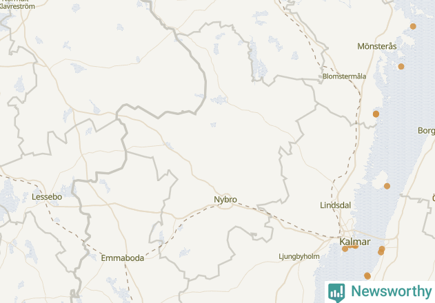 Karta över Nybro kommun