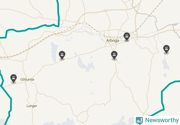 Karta över viltolyckor i Arboga kommun