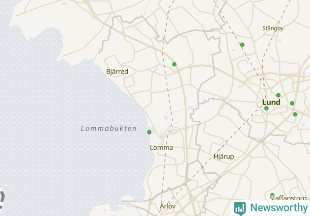 Karta över Lomma kommun