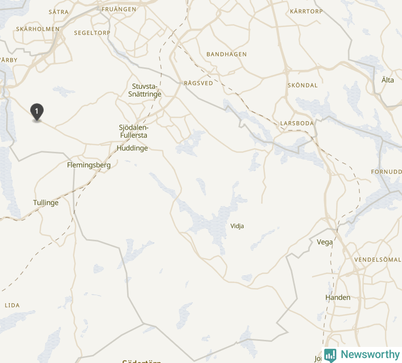 Karta över Huddinge kommun