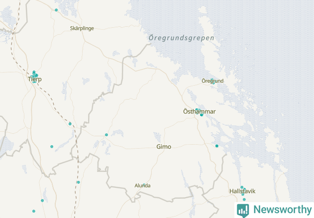 Karta över Östhammars kommun