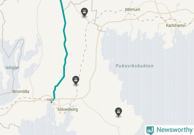 Karta över viltolyckor i Sölvesborgs kommun