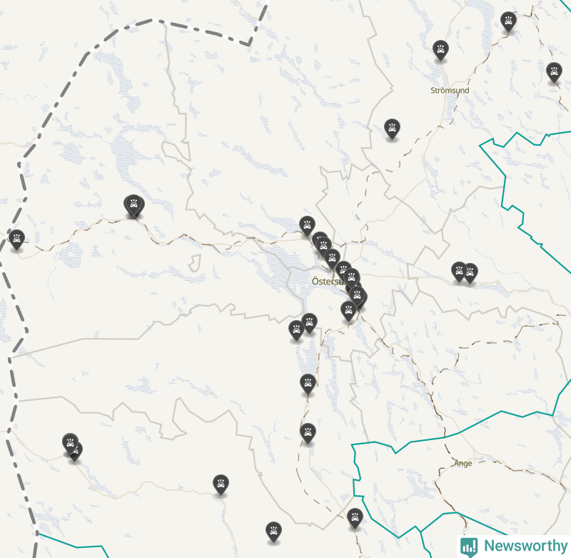 Karta över Jämtlands län