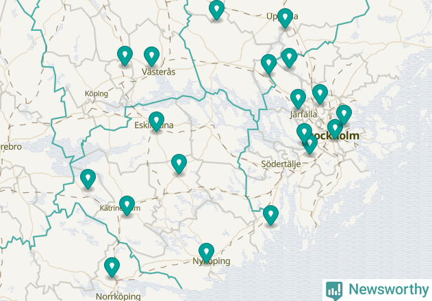 Karta över Gnesta kommun