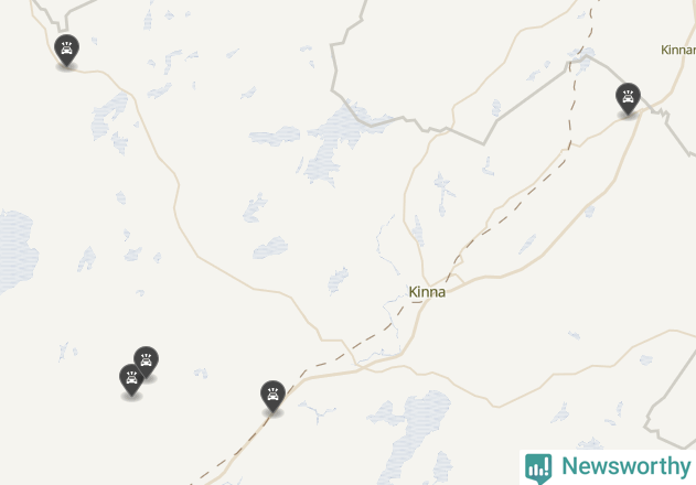 Karta över viltolyckor i Marks kommun