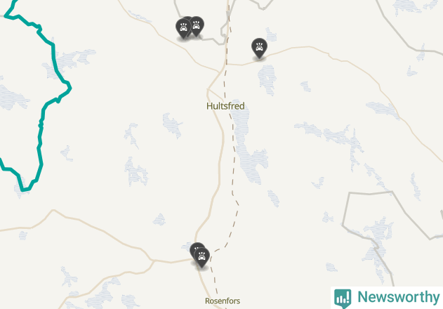 Karta över viltolyckor i Hultsfreds kommun