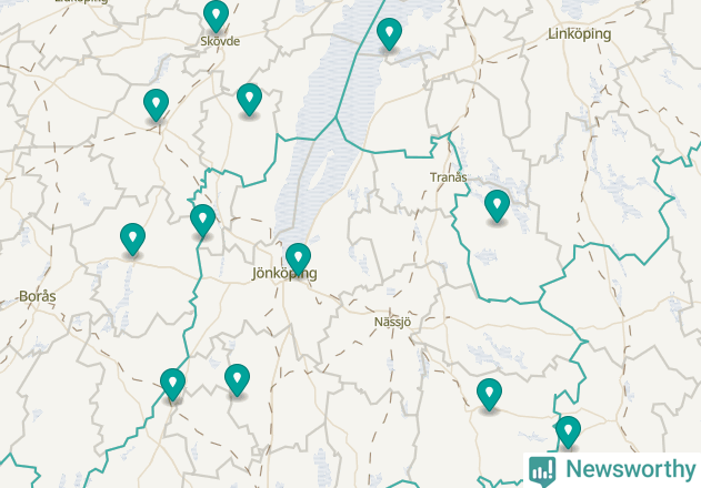 Karta över Aneby kommun