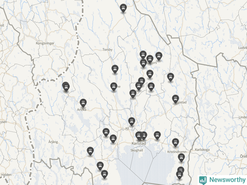 Karta över Värmlands län