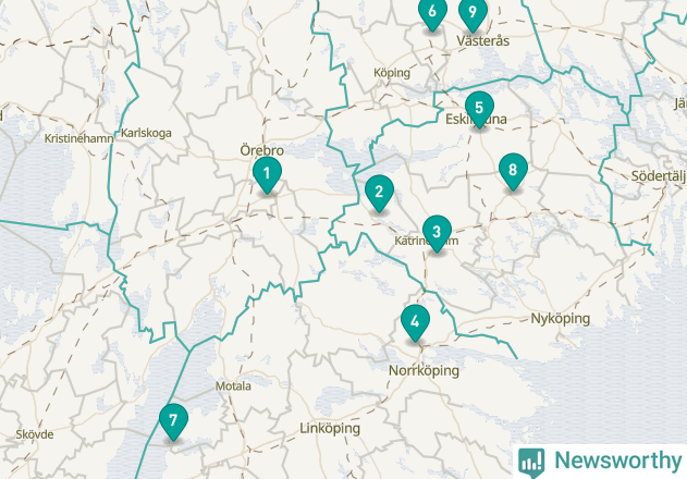 Karta över Kumla kommun