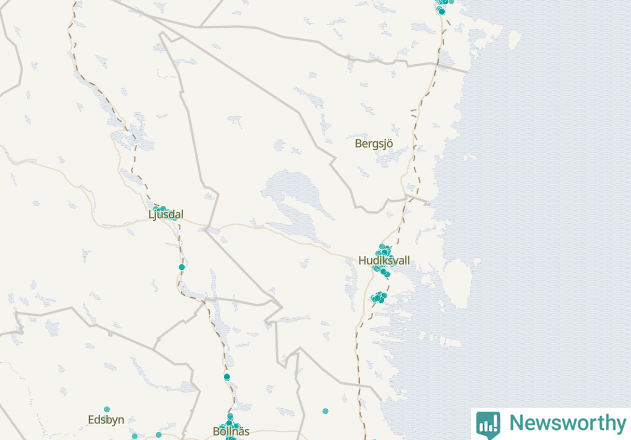 Karta över Hudiksvalls kommun