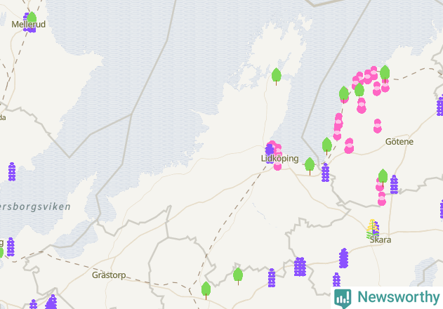 Karta över Lidköpings kommun