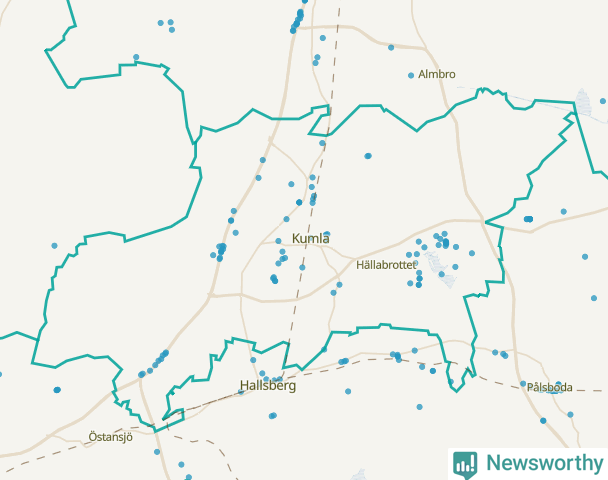 Karta över Kumla kommun