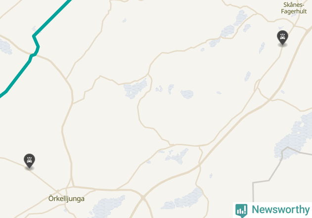 Karta över viltolyckor i Örkelljunga kommun
