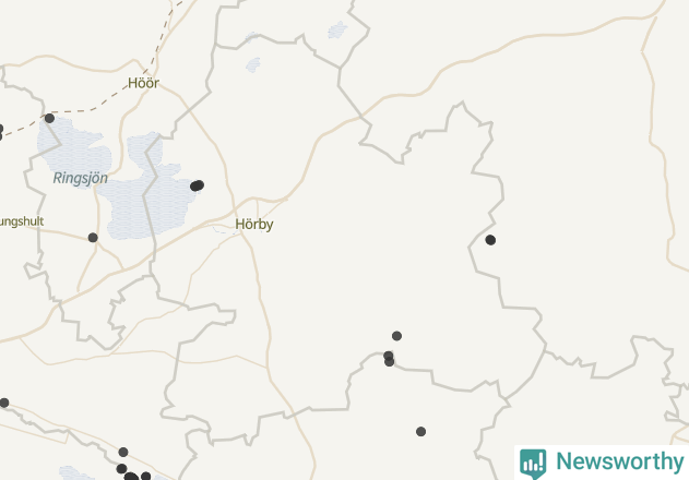 Karta över Hörby kommun