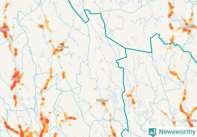 Karta över Filipstads kommun