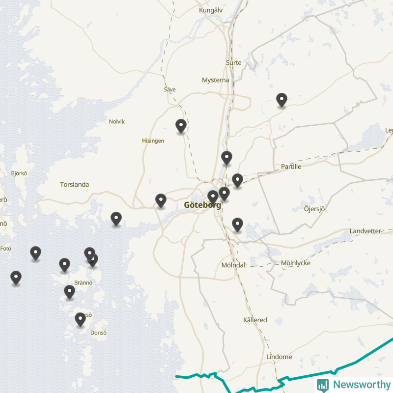 Karta över Göteborgs kommun
