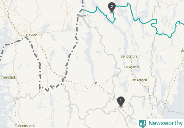 Karta över väderstationer i artikeln