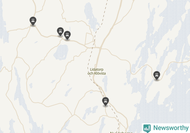 Karta över viltolyckor i Nynäshamns kommun