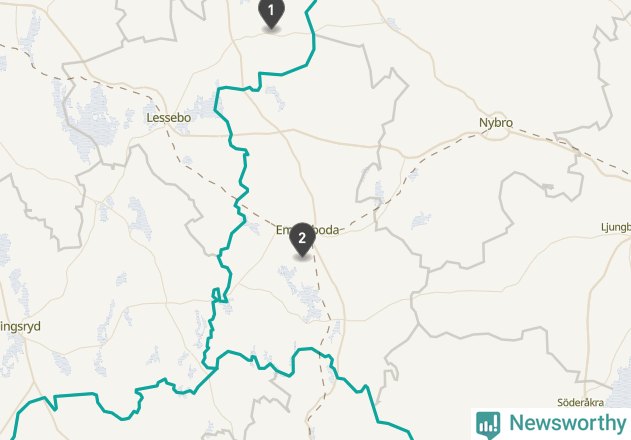 Karta över väderstationer i artikeln